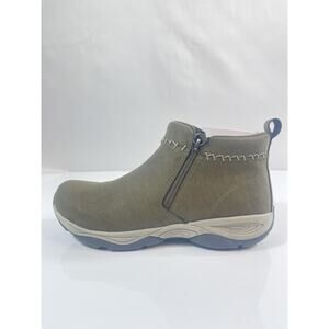 Easy Spirit Boots Womens Size 9.5M Green SE MADRA3 Suede Wedge Zip Booties